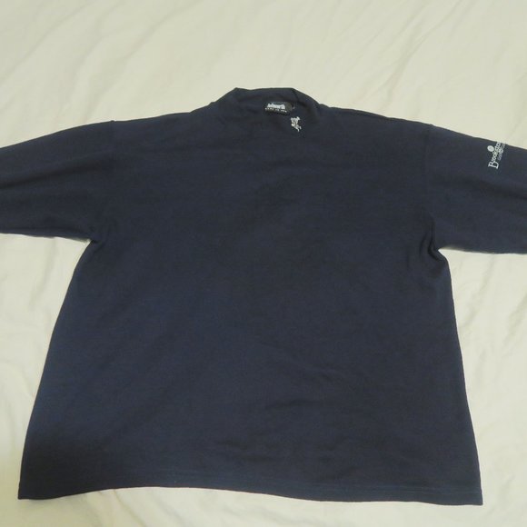 VTG Ashworth Coolmax Mock Neck Brookstone Golf Country Club Men Blue Made in USA - Picture 1 of 7